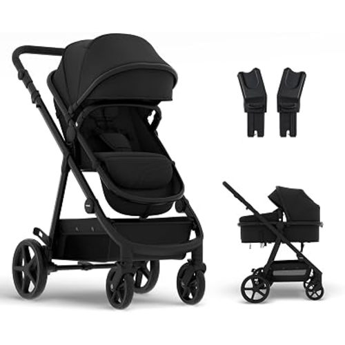 Mompush Meteor2 Baby Stroller Bassinet Stroller, Car Seat Adapter Included