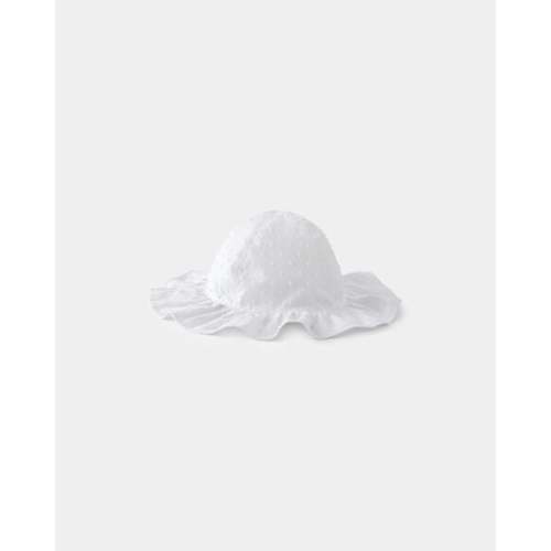 Baby Girl Cotton Swiss Dot Sunhat - White - OshKosh B'gosh | Carter's