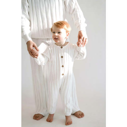 Wide Ribbed Jumpsuit ‘Dove’