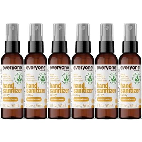 Everyone Natural Hand Sanitizer Spray, Coconut Lemon, 2 oz 6-Pack