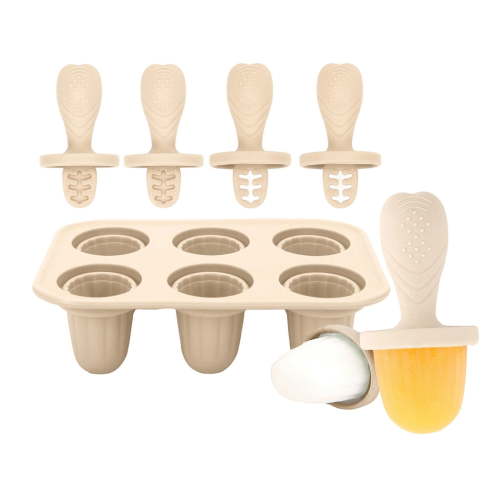 6 Piece Teething Ice Popsicles Molds For Infants Silicone Ice Cubes Tray With Chewable Edges Safe For Babies Teeth And Dishwasher Friendly