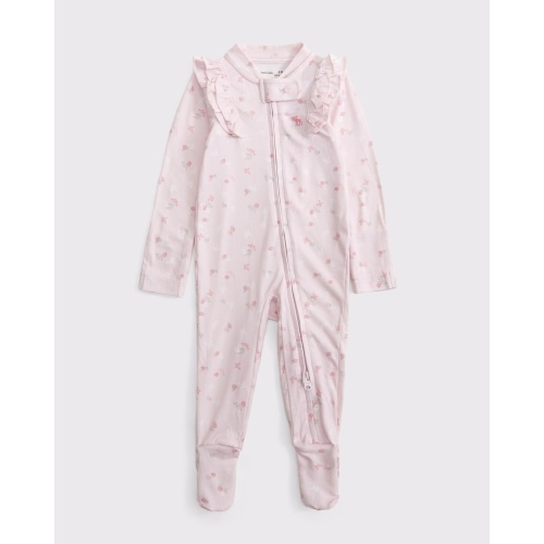 baby ruffle icon footed one-piece