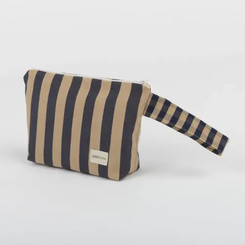 Diaper Bag Navy + Caramel · Minicoton