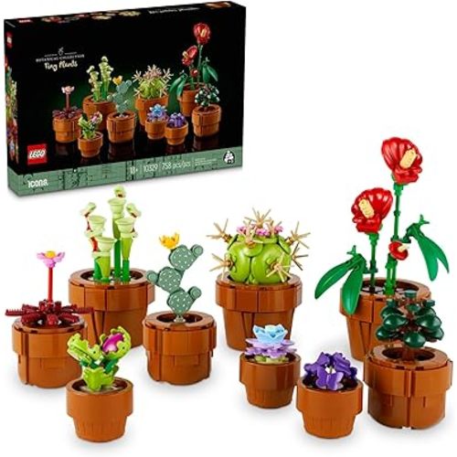 LEGO Botanicals Tiny Plants - Artificial, Fake Indoor Plant Building Set for Home, Kitchen, Desk Decoration, Adults Ages 18+ - Gift for Birthdays - 10329