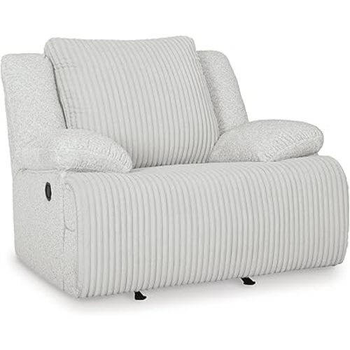 Signature Design by Ashley Top Tier Modern Indoor Upholstered Manual Rocker Recliner, White