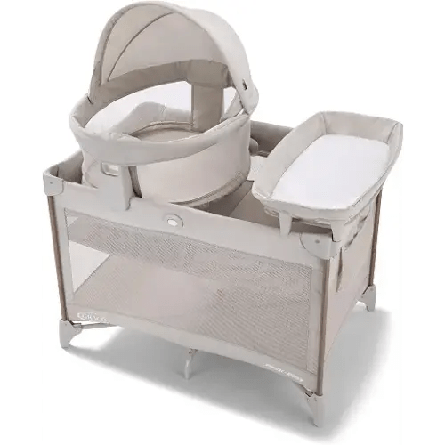Graco Pack 'n Play Travel Dome Lux Playard, 4-in-1 Baby Playpen with Bassinet, Indoor or Outdoor Portable Playpen with UV 50 Canopy