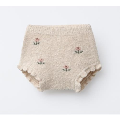 FLORAL EMBROIDERY KNIT BOTTOMS - Light beige | ZARA United States