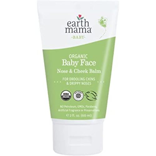 Earth Mama Organic Baby Face Nose & Cheek Balm for Dry Skin Natural Petroleum Jelly Alternative, 2-Fluid Ounce