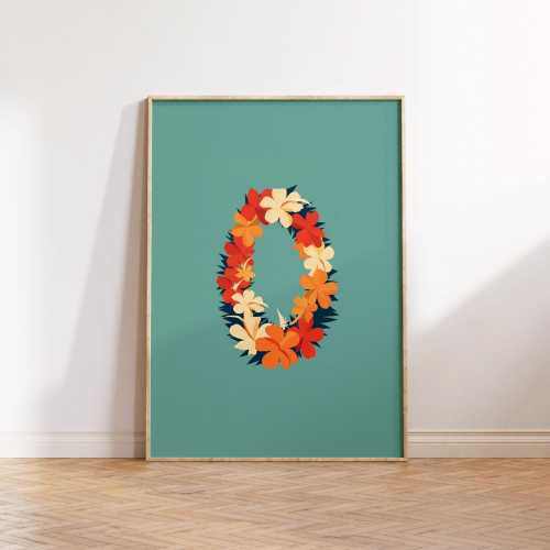 HAWAIIAN LEI 01 | Floral Print | Hawaiian Art Work | Colorful | Gift | Wall Decor