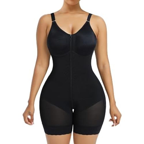 YIANNA Fajas Colombianas Moldeadoras Postpartum Shapewear Tummy Control for Women Butt Lifter Body Shaper with Zipper Crotch