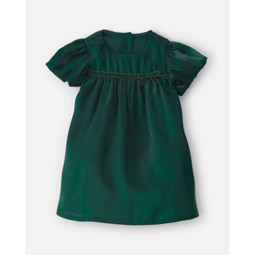 Baby Girl Poplin Short-Sleeve Dress - Green | Carter's