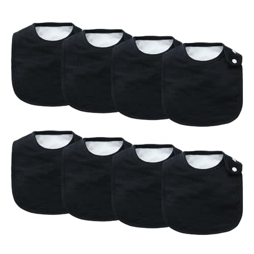 lazyrhino 8 Pack Baby Bibs Unisex Adjustable with Snaps Ultra Soft Absorbent Drooling Teething for Boys and Girls