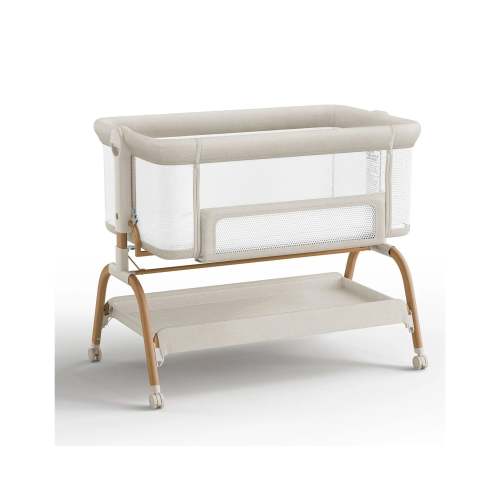 Baby Bassinet 3 in 1 Bedside Sleeper with Soft Mattress and Sheet - Woodgrain