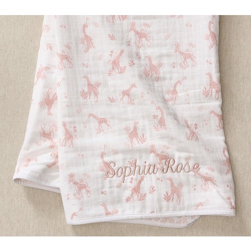 Gigi Giraffe Oversized Organic Muslin Baby Blanket
