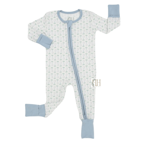Hamner Hill Blue Golf Ball Teed Up Boys Bamboo Onesie – Howdy House Kids