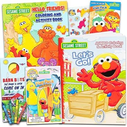 Sesame Street Ready, Set, Color! Coloring and Activity Book with 30 Stickers 144 Pages