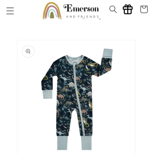 Dinosaur Bamboo Baby Pajama - Convertible Zippy Pajamas – Emerson and Friends