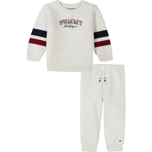 Tommy Hilfiger Logo Diamond Quilted Sweatshirt & Joggers Set | Nordstromrack