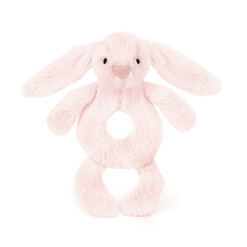 Bashful Bunny Ring Rattle - Baby Pink