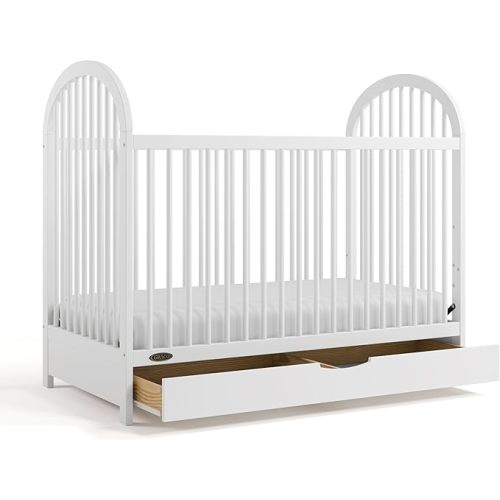 Graco Olivia 3-in-1 Convertible Crib with Drawer (White) – Converts from Baby Crib to Toddler Bed and Daybed, GREENGUARD Gold Certified, Baby Safety Alliance Verified, Easy Assembly