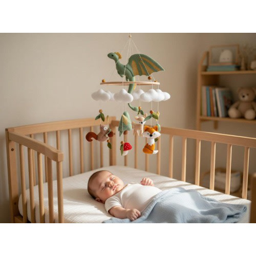 Dragon baby Mobile:  nursery Animals mobile