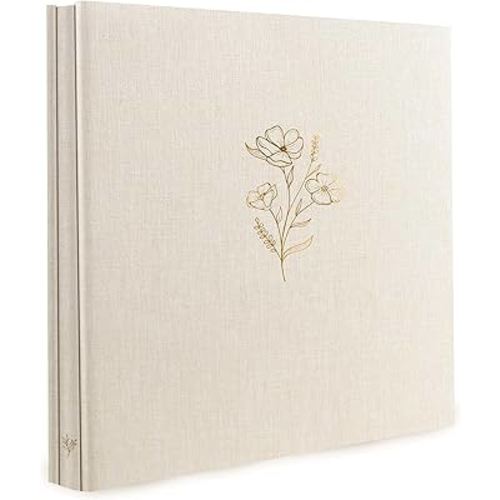 Holoary Photo Album 4x6 500 Photos 5 Pictures Per Page, 500 Pockets 4”x6” Picture Album, Linen Fabric Cover Big Picture Book for Photos, 4x6 Photo Albums for Family Weddings Travel Memories(Beige)