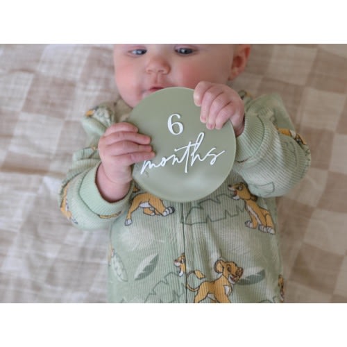 Monthly Milestone Markers Acrylic Disc Moss Ombre, Baby’s First Year
