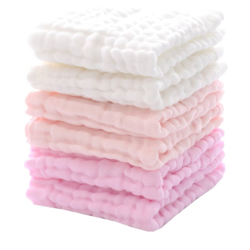 MUKIN Baby Washcloths and Burp Cloths, Soft Absorbent Towels for Newborns, 6 Pack, 12x12 Inches (Pink)