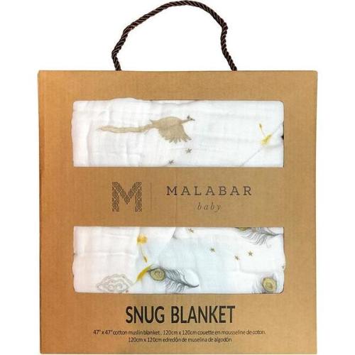 Organic Muslin Four-Layer Reversible Snug Blanket, Peace On Earth - Malabar Baby | Maisonette