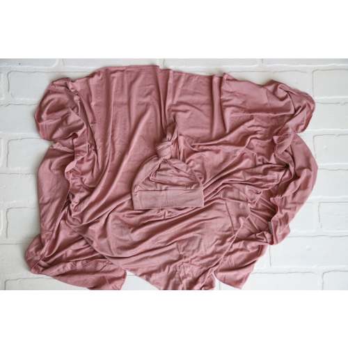 Mauve Pink Bamboo Hat/Swaddle Set