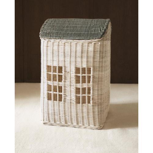 KIDS’ RATTAN HOUSE BASKET