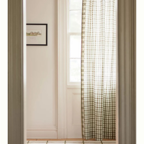 Cotton Linen Gingham Curtain | Anthropologie
