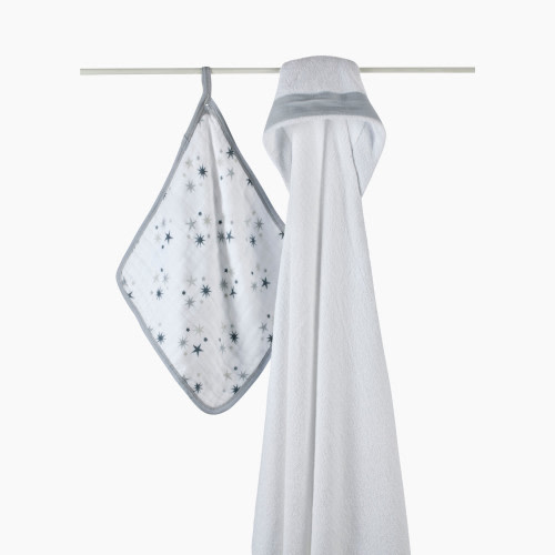 Aden + Anais Muslin Hooded Towel & Washcloth Set - Twinkle