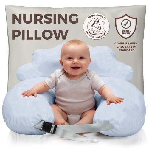 PILLANI Nursing Pillow for Breastfeeding, Breast Feeding Pillow for Mom & Baby Comfort, Baby Registry Search, Removable Cotton Cover, Adjustable Waist Strap, Baby Pillow, Newborn Pillow Supplies