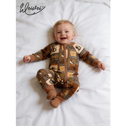 long sleeved footed jumpsuit bamboo fiber jumpsuit - Temu