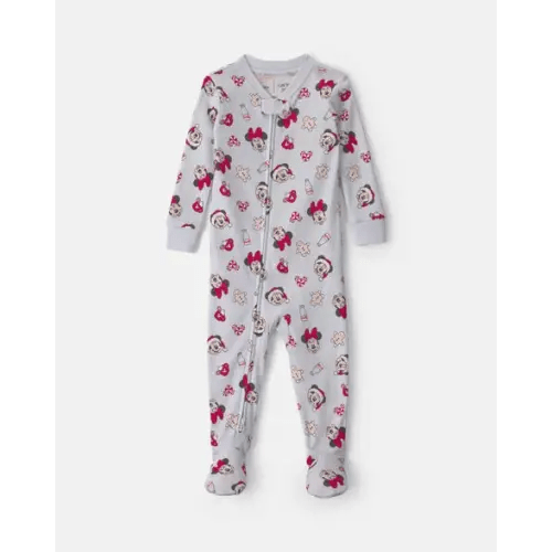Baby 1-Piece Disney© Mickey Mouse Christmas 100% Cotton Snug Fit Footed Pajama - Blue | Carter's