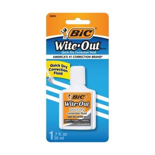 BIC 1pk Wite-Out Correction Fluid White: Back to School Supplies for Students & Teachers