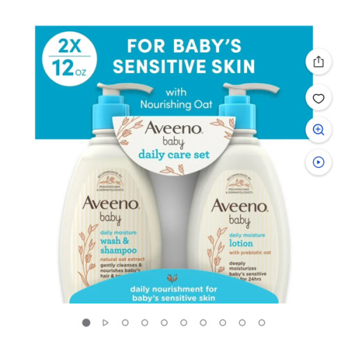 Aveeno Baby Daily Care Gift Set with Oat Extract & Prebiotic Oat, Contains Daily Moisturizing Body Lotion & Gentle 2-in-1 Baby Bath Wash & Shampoo, Hypoallergenic & Paraben-Free, Two Pack