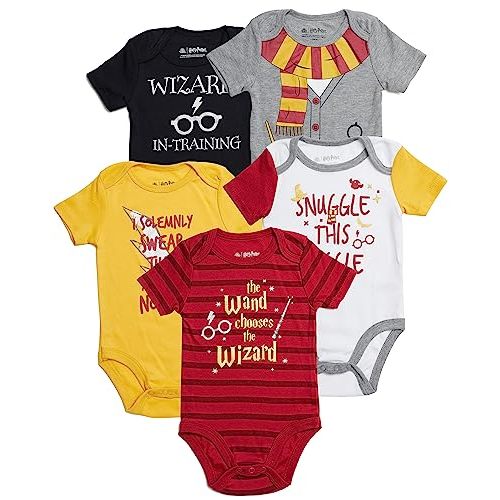Harry Potter Baby Boys’ Short Sleeve Bodysuit Multipack Gift For Baby Girl or Boy Baby Clothes
