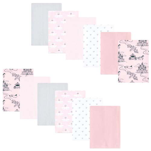 Luvable Friends Hudson Baby Flannel Burp Cloths 12pk, Pink Princess
