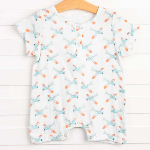 Prepare for Landing Muslin Romper, White

        –
        Stitchy Fish