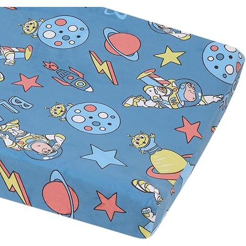 Disney Toy Story Buzz Lightyear Blue and Orange Blast-Off Contoured Changing Pad Cover
