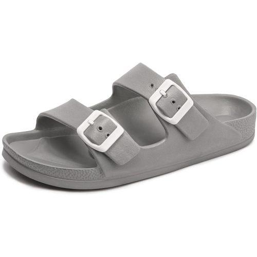 FUNKYMONKEY Women's Comfort Slides Non-Slip Lightweight Flat Beach Sandals