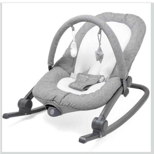 Baby Delight Aura Deluxe | Portable Baby Bouncer for Infants | Baby Rocker | Quilted Charcoal Tweed