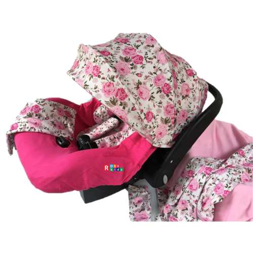 9pc Baby Boy Baby Girl Ultimate Set of Infant Car Seat Cover Canopy Headrest Blanket Hat Nursing Scarf