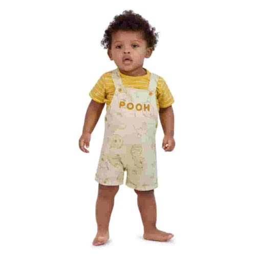 Winnie The Pooh Baby Boy Shortall Set, Sizes 0/3 Months-24 Months