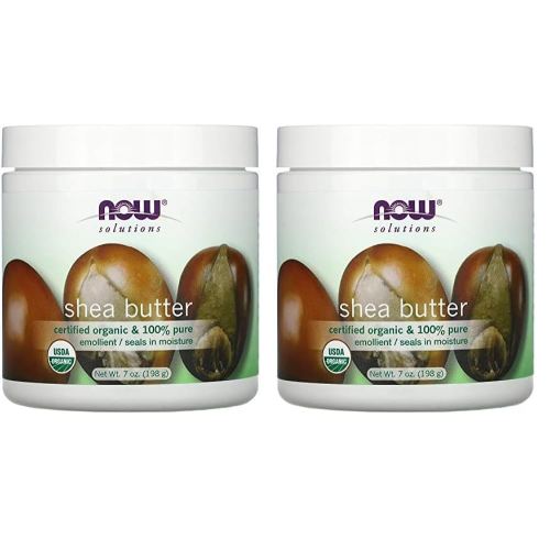 NOW Solutions, Certified Organic Shea Butter, Moisturizer For Rough And Dry Skin, 7-Ounce (Pack of 2)