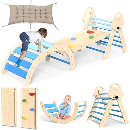 Wooden Indoor Climbing Toy for Children, Foldable Play Equipment