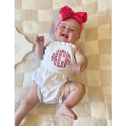 Custom baby girl bubble, Girl monogram, Applique monogram, Custom baby girl outfit, Embroidery monogram, Baby girl coming home outfit