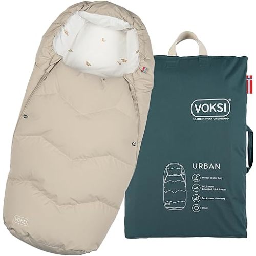Footmuff for Stroller, Urban 2025, Natural Wool & Down, Superbly Padded & High Insulation, Extendable, Norway Product